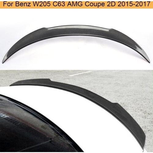 Rear Trunk Spoiler Lip Wing for Mercedes Benz W205 C63 AMG Coupe 2 Door 2015-2017 Rear Spoiler Wing Lip Carbon Fiber / FRP
