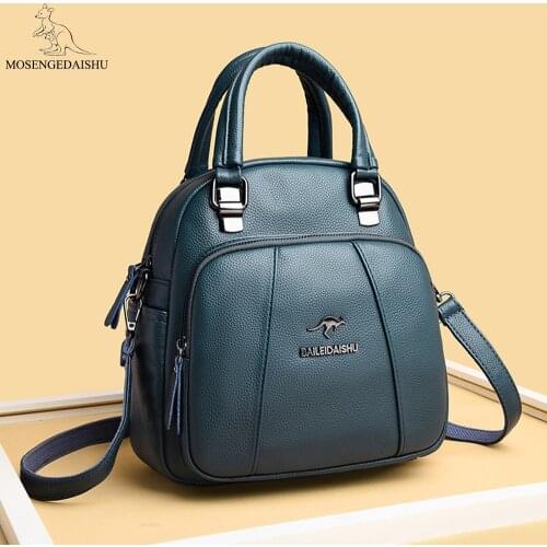 3 In 1 Womens Backpack Brand Designer Shoulder Backpacks Genuine Leather Teenagers Girls Travel Crossbody Bag Sac A Dos Femme