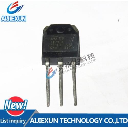 10PCS TIP33C High Power NPN Bipolar Power Transistor, SOT-93 (T0-218) 4 LEAD, 30-TUBE TO-3P New and original