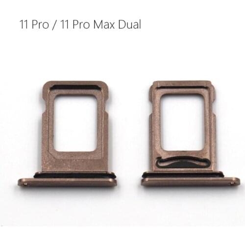 5PCS New Dual Sim Card Holder Slot Replacement for iPhone 11 Pro Max SIM Card Tray Adapter With Waterproof Seal Rubber