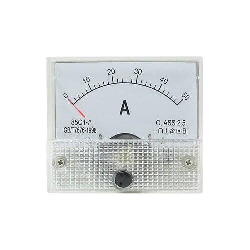 DC 0-50A Current Rectangular Panel Analog Ammeter Measuring Tool 85C1-A