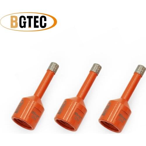 BGTEC 3pcs 8mm M14 Vacuum Brazed diamond drilling drill core bits dry hole saw drilling for porcelain tile, granite, marble