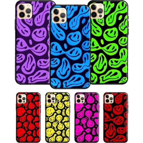 Trippy Psychedelic Smiley Face Phone Case For iPhone 11 Pro Max 12 Mini X XR XS Max 6S 7 8 Plus SE 2020 Soft TPU Cover