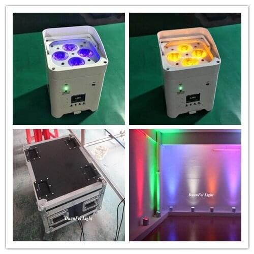 Charging Flycase) 10lot wedding battery led par 4x18w rgbwa uv wireless par 6in1 color wash led rgbwa uv par