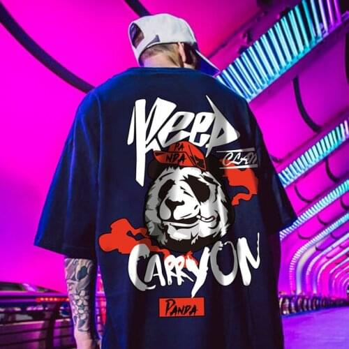Black Mens T-Shirts 2021 New Fashion Style Lucky Printed Short Sleeve T Shirts Summer Hip Hop Casual Tops Japanese Streetwear
