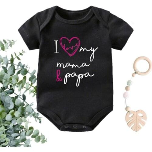 I Love My Mama&Papa Newborn Baby Bodysuits Cotton Short Sleeve Body Boys Girls Rompers Onesies Infant Toddler Ropa Clothes
