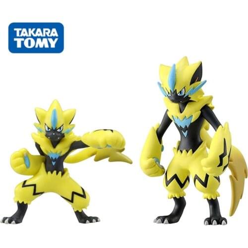 Takara Tomy Zeraora Action Figure Dolls Toys Cartoon Mega Zeraora Anime Pokemoned Figures Collections Birthday Present for Kids