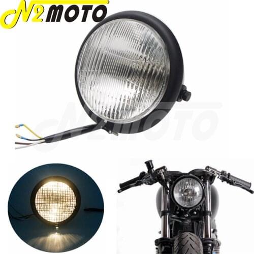 Motorcycle H4 12V HI/LO Beam Retro Headlight Headlamp For Harley Honda Yamaha Suzuki Bobber Chopper Cruiser Cafe Racer Custom