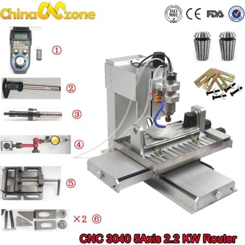 CNC 3040 5 axis Router cnc milling machine 4axis frame 2.2KW Engraving Machine Drilling Cutting table Water Cooling Education