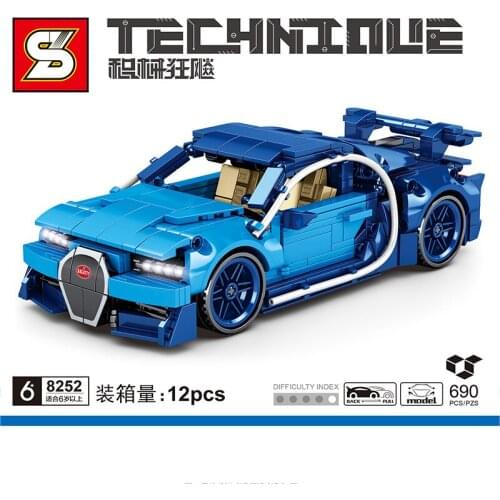 Sy8252 Chiron Super Racing Sport Car Building Blocks Childrens Puzzle Assemble Assemble Early Educational Toy Cars