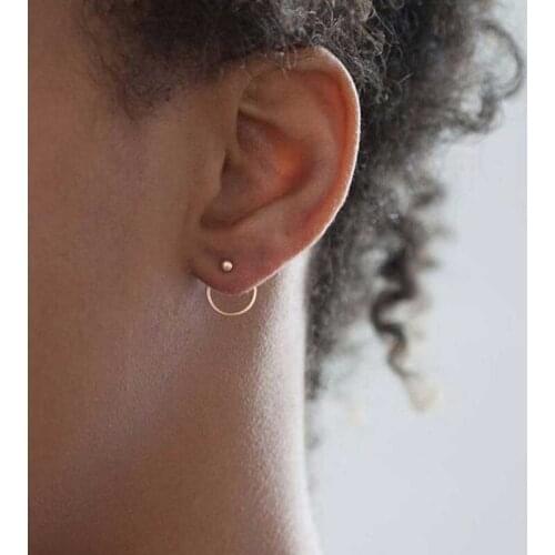 Fashion Bohemian Vintage Earrings Jewelry Cute Gold Color Geometric Round Metal Stud Earrings Best Gift for Women Girl