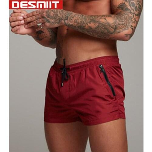 Zipper Pocket Men Swimming Shorts Swimwear Swimming Trunks For Men Swimsuit Desmiit Beach Bathing Board Short Pants Surf Briefs
