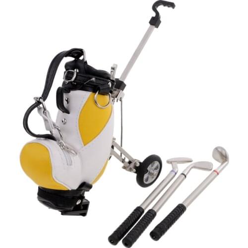 MagiDeal Mini Desktop Golf Cart Bag Holder and Golf Club Pen Novelty Gift - Send in Random Color