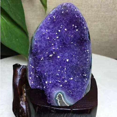 Natural amethyst raw stone purple crystal cluster block Amethyst cave cornucopian wealth degaussing decoration