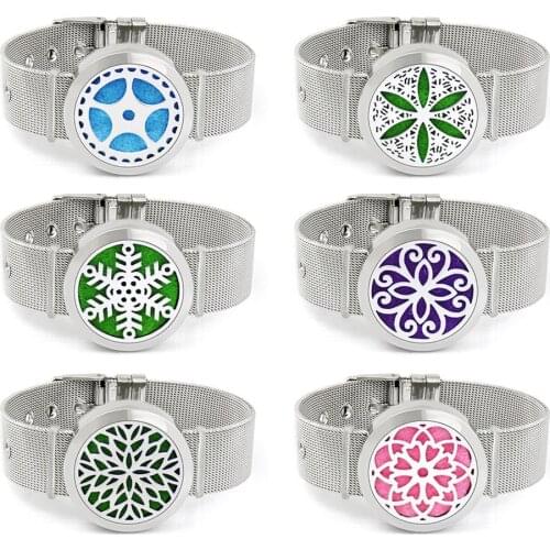 Wholesale 30mm Stainless Steel Aromatherapy Locket Bracelet Jewelry BD169-278-S16