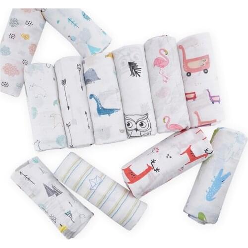 Muslinlife Fashion 2018 Cute Baby Blanket Bamboo Cotton Swaddle Wrap Flamingo Summer Blanket Photography