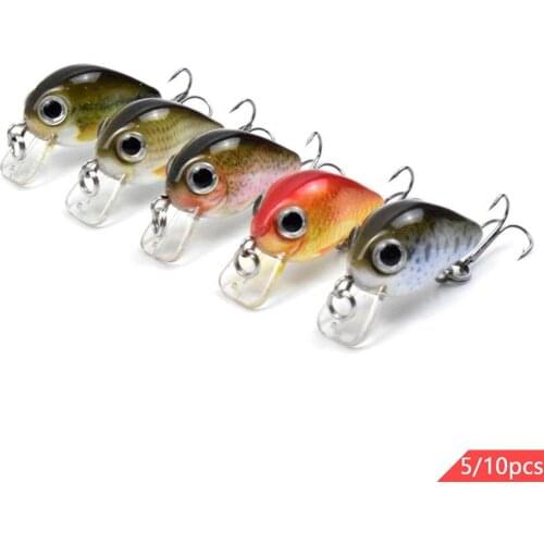 5pcs Floating Mini Crankbait Fishing Lures 28mm 1.5g Quality Rapale Fishing Tackle Accessories 5 Colors 3D Eyes Bass Musky Carp