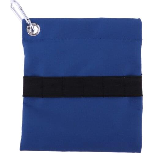 Professional Nylon Golf Tee Pouch Golf Ball Bag Holder Zippered Pouch Storage Case with Carabiner For Outdoor Training 16x14cm