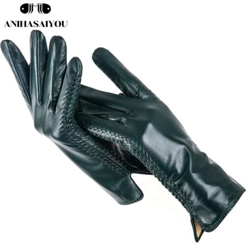 Simple leather gloves women,colored genuine womens leather gloves,womens genuine leather gloves,sheepskin womens gloves -2225