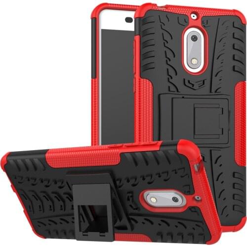 For Nokia 6 Case 5.5 inch Luxury Stealth Stents Back Cover Stand ShockProof Case For Nokia 6 TA-1000 TA-1003 Full Phone Cases