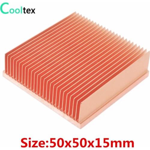 2pieces Pure Copper Heatsink 50x50x15mm Skiving Fin Heat Sink Radiator Cooler for Electronic Chip IC LED Cooling
