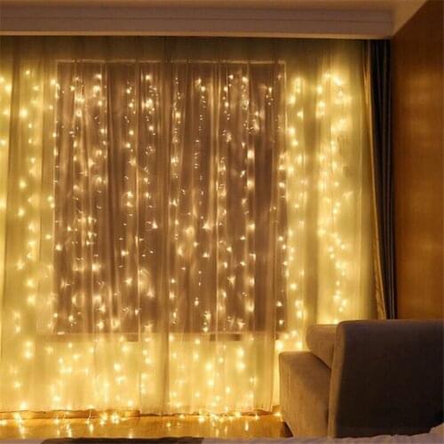 6m*3m EU Plug LED String Lights Mesh Curtain Lamp Outdoor Home Garden Ornament Christmas Wedding Party Decor