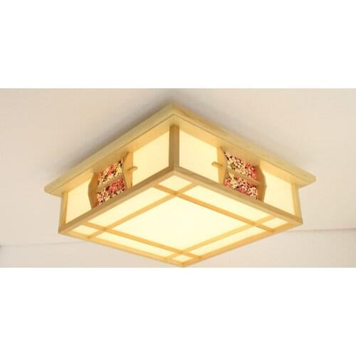 Japanese style Delicate Crafts Wooden Frame tatami led ceiling lights luminarias para sala dimming led ceiling lamp