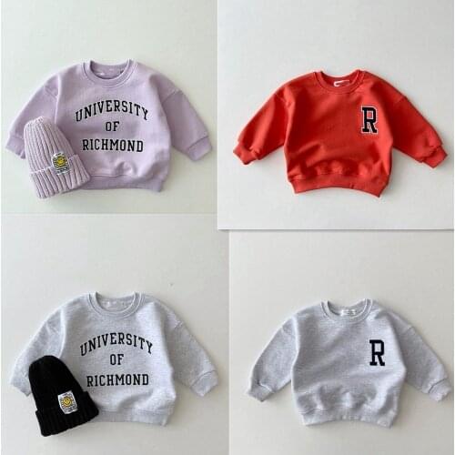 Sweatshirts Casual Spring Autumn Long Sleeve Tops Baby Boys Girls Print Letter T-shirt Children Pullover T-shirt Outfits
