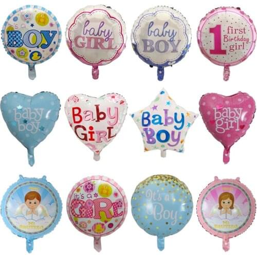 50pcs 18inch Baby Boy Baby Girl Foil Balloons Its a Boy Girl Helium Air Globos Children Birthday Party Baby Shower Decorations