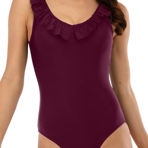 VECENEY Women Ruffle U-Neckline One Piece Swimsuit Ruched Monokini Bathing Suit