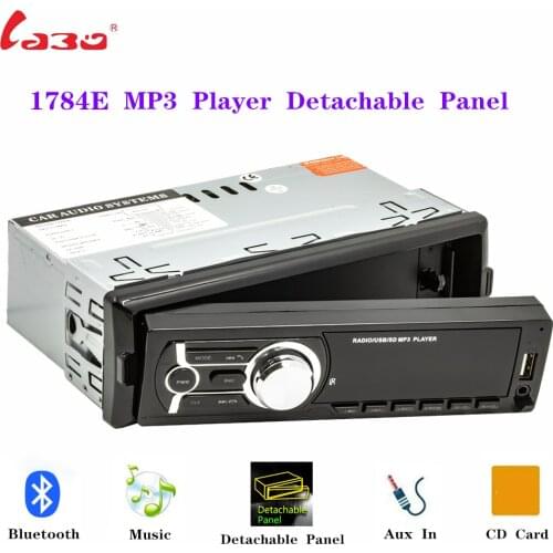 1784E Detachable Panel MP3 Player Head Unit 1 DIN AUX USB FM Bluetooth Car Radio Receiver