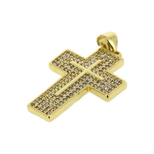 3pcs 2021 Big Cross Pave Cubic Zirconia Crystal Religious Classic Charm Pendant For Fashion Jewelry Findings DIY Making Necklace