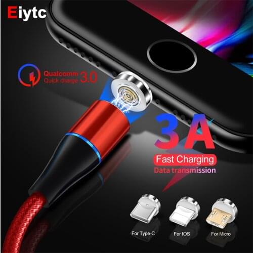 3A Magnetic Micro USB Type C Cable Mobile Phone Charger Quick Charge Cable For iPhone 12 Pro Max Xiaomi Fast Charging Data Cord