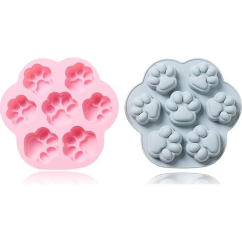 7-hole Cat Claw Silicone Mold Mousse Cake Decoration Dog Claw Jelly Pudding Mold Epoxy Resin DIY Handmade Soap Mold