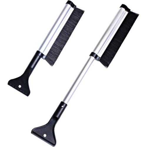 Car aluminum alloy telescopic snow brush ice shovel snow removal deicing multifunction shovel car winter snow shovel supplies