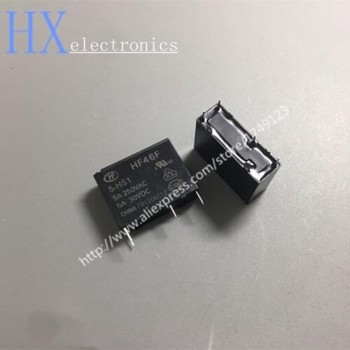 Free shipping 5PCS HF46F HF46F-005-HS1 HF46F-012-HS1 HF46F-024-HS1 5VDC 12VDC