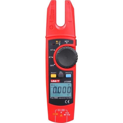 UNI-T UT256B Digital True RMS Fork Meter Auto Multimeter 200A AC DC Current Clamp Meters NCV Tester Voltmeter Ohm Cap Auto Range