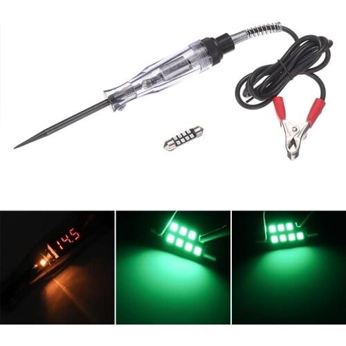 Digital LCD Electric Car Voltage Test Pen Probe 3-24V Portable Detector Tester With 1m Extended Line Cars Measuring Tools