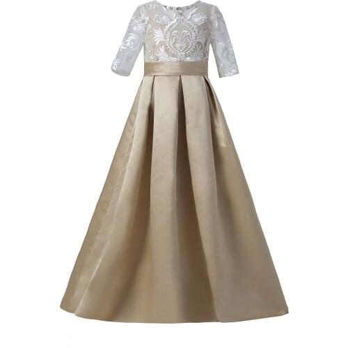 Flower girl long dress 2020 new girls wedding party Chinese style antique elegant dress dress banquet dress