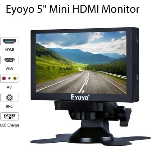Eyoyo 5 inch Mini HDMI Monitor 800x480 Car Rear View TFT LCD Screen Display With BNC/VGA/AV/HDMI Output Built-in Speaker