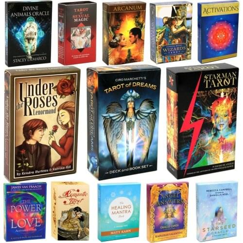 Under The Roses Lenormand 39pcs Tarot Cards English Version Deck Tarot Oracle Game Toy Playing Card Divination Fate Board Games