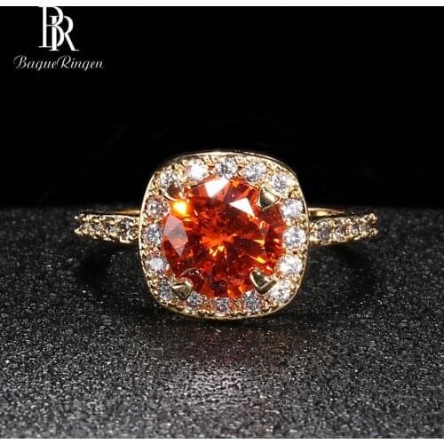 Bague Ringen 6 colors optional Rings Female Jewelry with Gemstones Silver 925 for Women Geometry Gold Color Ring Anniversary