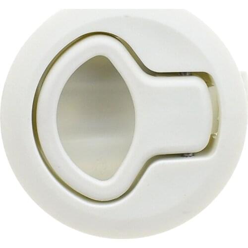 Round White Flush Pull Slam Latch for RV Boat Marine Deck Hatch Door Replacement
