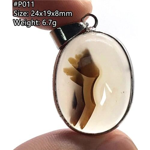 Top Natural Chalcedony Stone Pendant Jewelry For Women Lady Man Healing Love Luck Crystal 24x19x8mm Beads Silver Gemstone AAAAA
