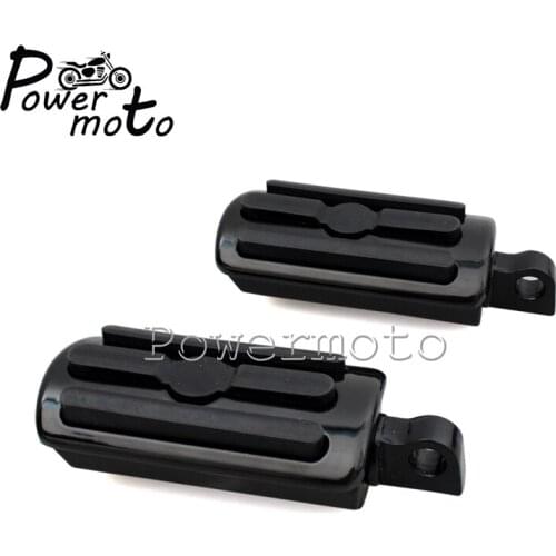 Motorcycle Black Highway 10mm Rear Footpeg Rubber Footrest Male Mount For Harley Dyna Sportster Softail Touring Foot Rest Set