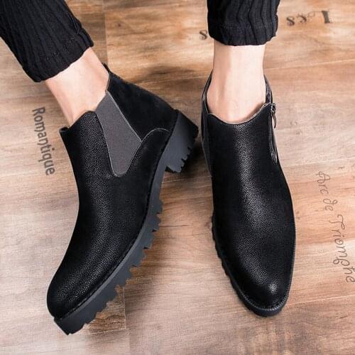 2019 New Men Boots High Quality Split Leather Mens Motorcycle Boots Outdoor Waterproof Mens Ankle Boots Soft Men Shoes