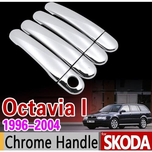 For Skoda Octavia I 1996-2004 Chrome Handle Cover Trim Set A4 1U 1997 1998 1999 2000 2002 Car Accessories Stickers Car Styling