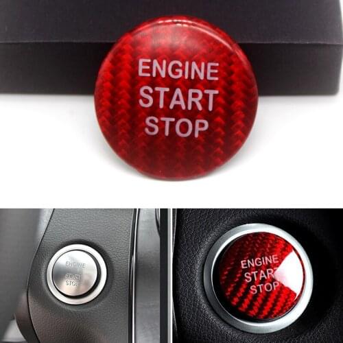 Carbon Fiber Engine Start Stop Button Cover Decor Trim For Mercedes Benz C E GLC GLA CLA ML GL Class W205 W213 X253 X156 C117