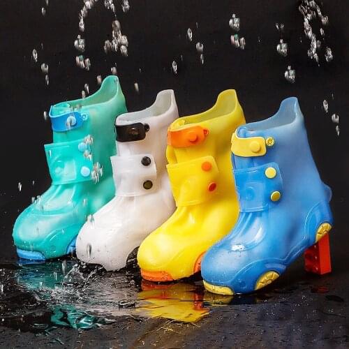 New Childrens Rainshoe Covers of 2021 Candy Color Waterproof Midleg Boot Cover PVC Anti-skidding and Wear-resisting shoes Cover