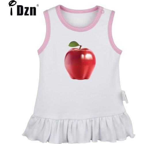 NEW Summer Cute Baby Girls Sleeveless Dress Newborn Funny Fruit Apple Banana Pleated Dress Infant Clothes Soft Cotton Vest Dress